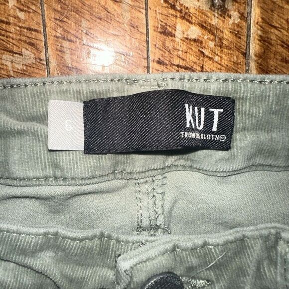 Kut from the Kloth 6 Fab AB skinny green corduroy high waist pants - Picture 2 of 4